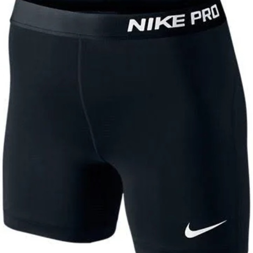 Nike Pro Women Black 5” Compression Workout Exercise Athletic Shorts